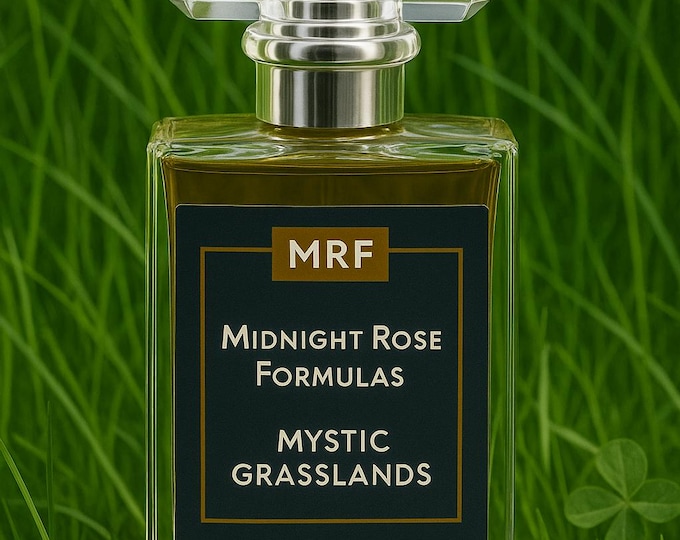 MYSTIC GRASSLANDS Natural Essential Oil Perfume, Oils of Grasses, Harshinger, Cocoa, Black Currants. Walking in Fields of Grass and Flowers