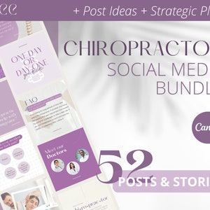 Social Media Bundle Chiropractors | Chiropractor Instagram Template | Allied Health Social Media | Social Media Ideas Chiropractor