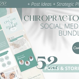 Social Media Bundle Chiropractors | Chiropractor Instagram Template | Allied Health Social Media | Social Media Ideas Chiropractor