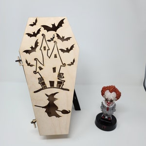Halloween Coffin Box Svg, holiday, bats , witches, spooky house