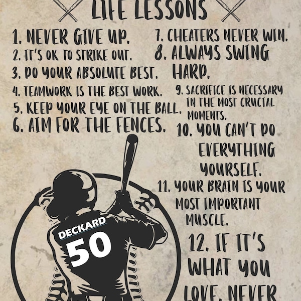 Baseball Life lessons SVG and PNG