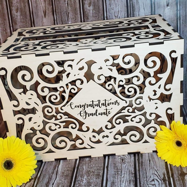 Card box SVG, wedding card box, graduation box, anniversary box