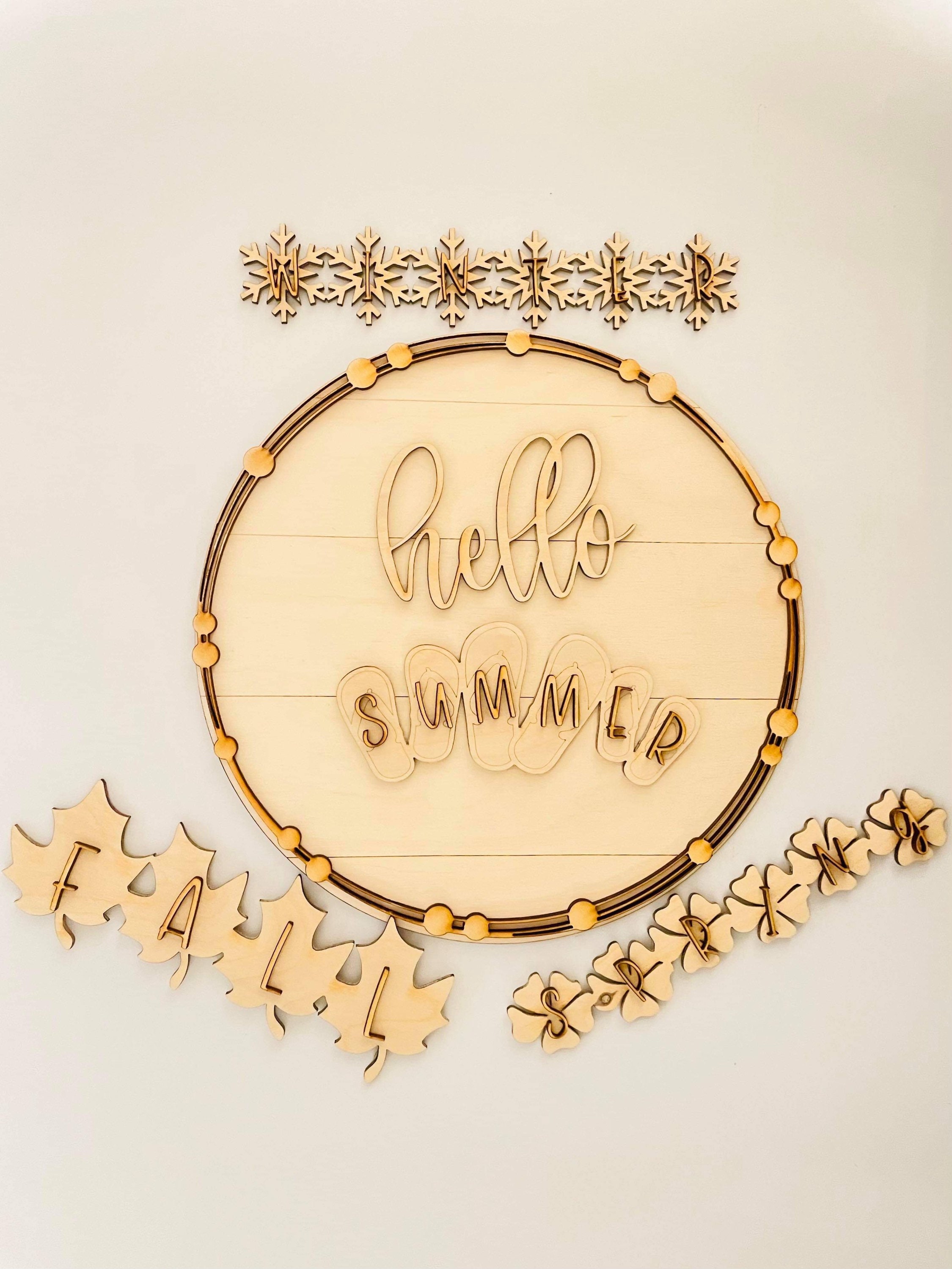 Season Interchangable Sign Svg Summer Fall Winter Spring | Etsy