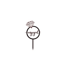 Engaged Cake Topper SVG, engagement party, wood cake topper