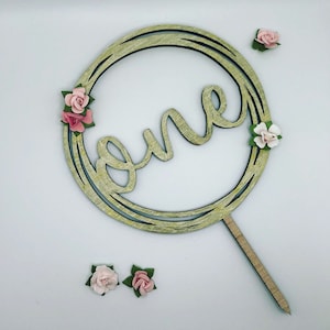 One First Birthday Cake Topper, Smash Cake Topper, Girl Baby 1st Birthday Cake Topper, Birthday Decor Custom Cake Topper
