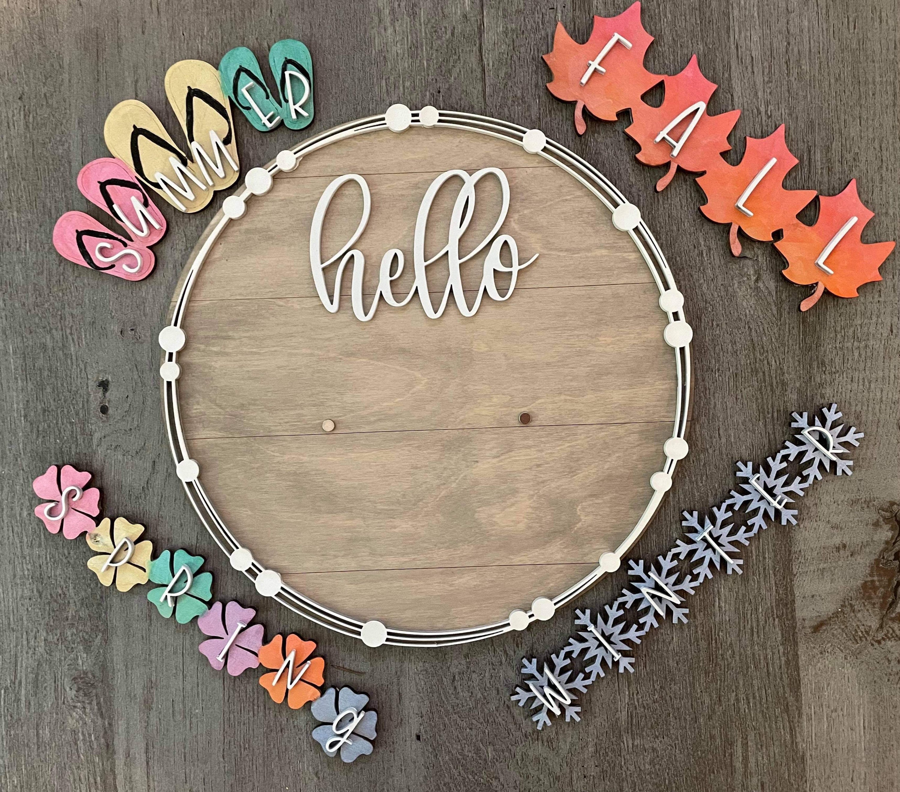 Season Interchangable Sign Svg Summer Fall Winter Spring | Etsy