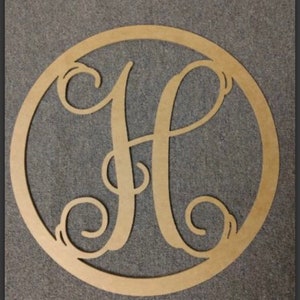 Circle Monogram Door Hanger DIY 1/4" 1/8" MDF/Wood/Birch blanks, 18" 20" 22" 24", blank door hanger