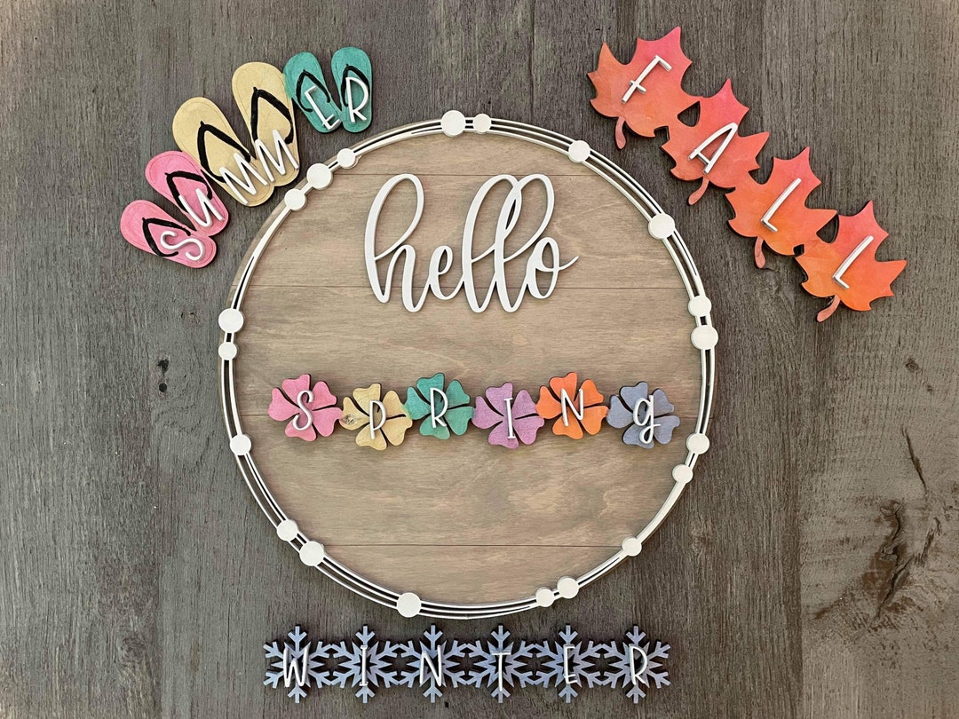 Season Interchangable Sign Svg, Summer, Fall, Winter Spring, Door ...