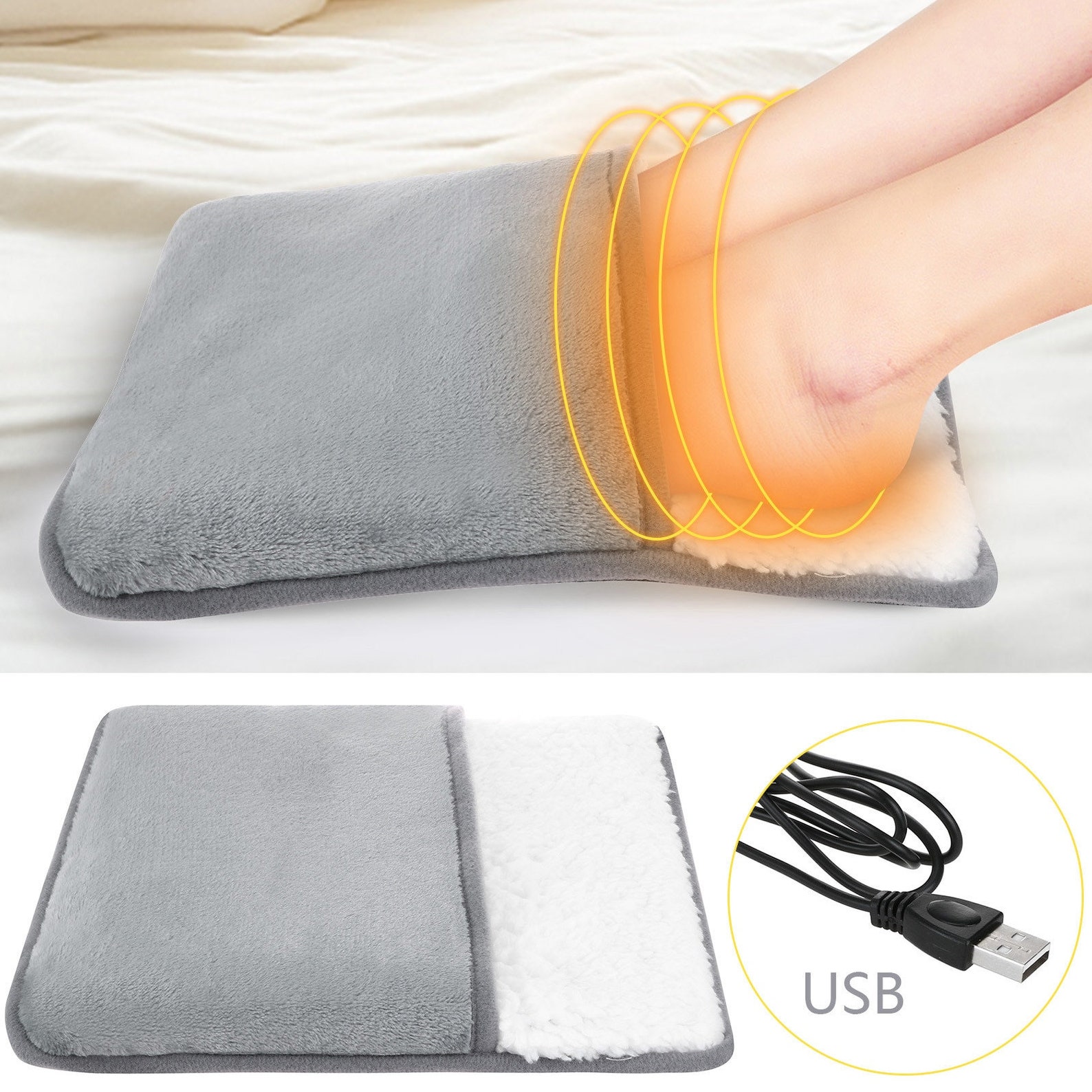 USB Heating Pad Feet Warmer Slippers Winter Electric Durable Etsy