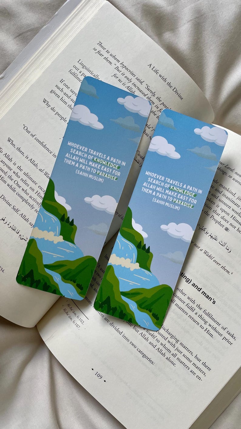 Islamic Bookmark | Quran Verse, Waterfall Design | Muslim Gift - Etsy