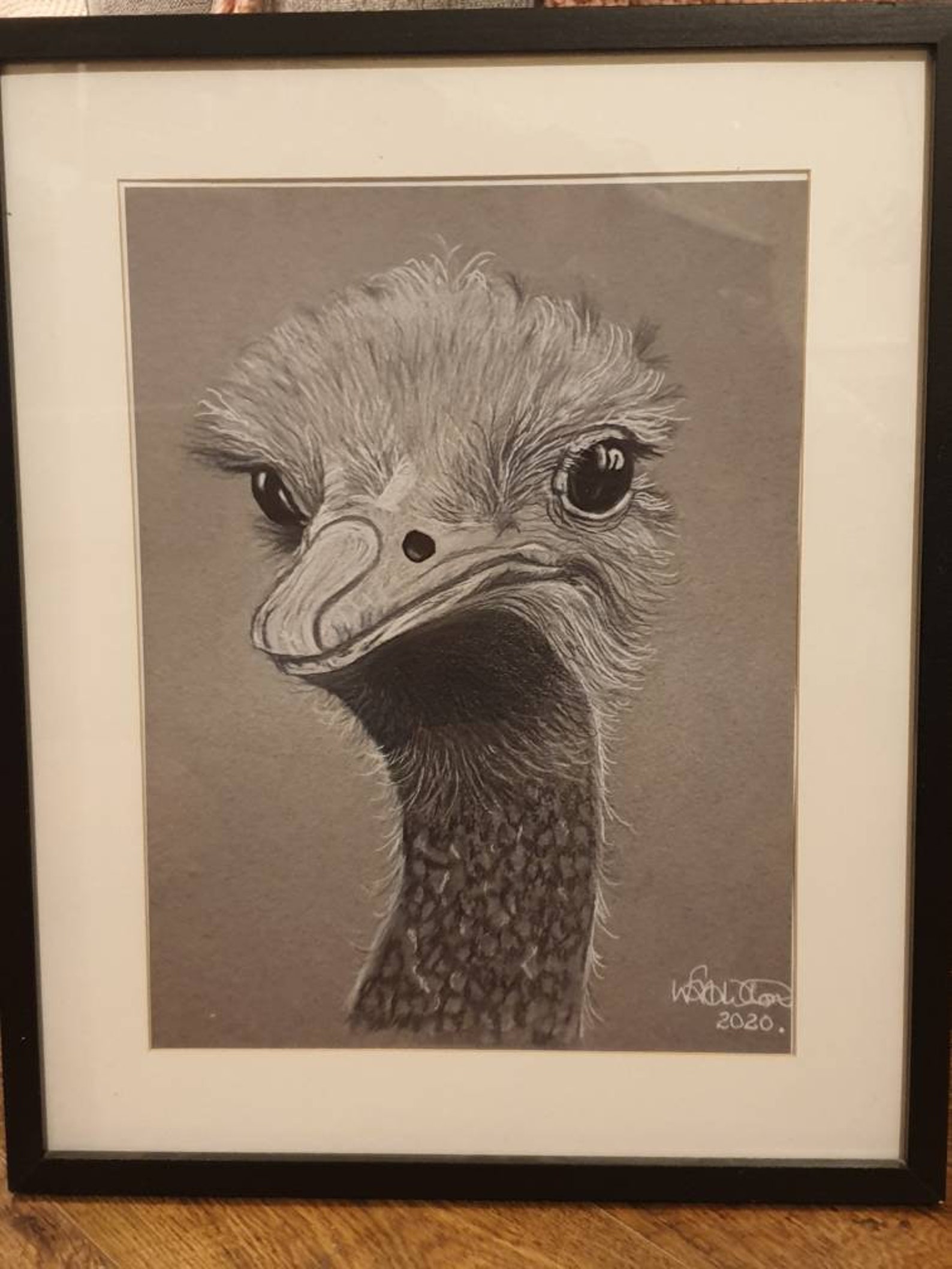 Original Ollie Ostrich. A3 unframed. Etsy