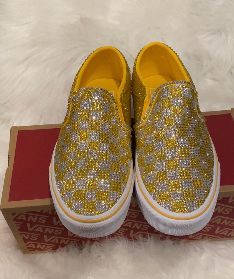 Checkerboard Slip on Vans - Etsy