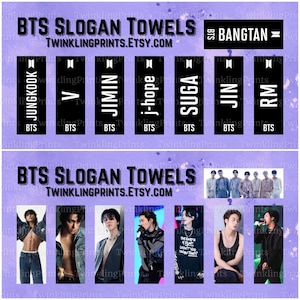 BTS Slogan Microfiber Towel (Bangtan, Jungkook, V, Jimin, JHope, Suga, Jin, RM)