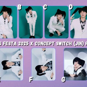 Cartões de fotos BTS Festa 2025 x Concept Switch (Jin in the Box)