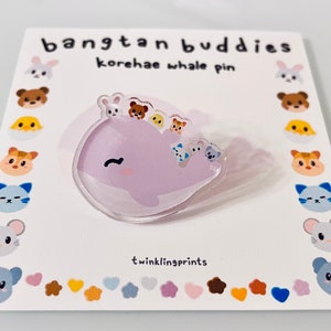 BTS x Bangtan Buddies Korehae Whale Teeny Tiny Acrylic Pin