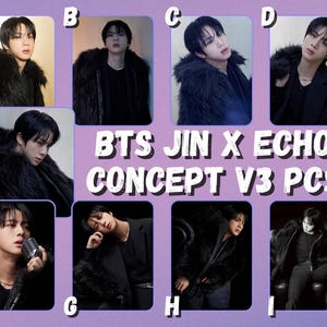 Cartões de fotos BTS Jin x Echo Concept V3