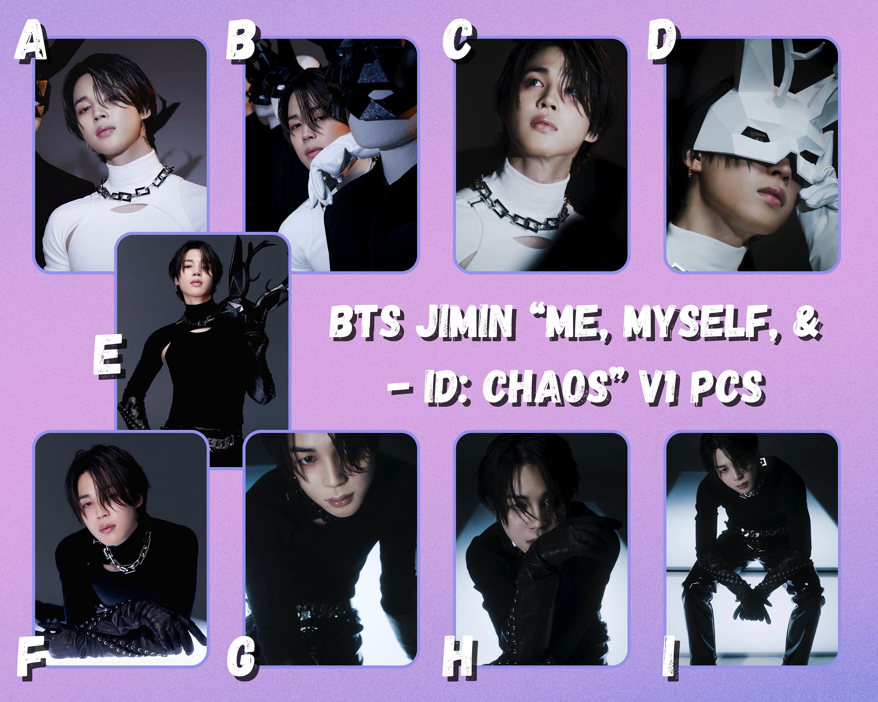 BTS Jimin “me, Myself, & - ID: Chaos” V1 Photocards - Etsy Israel