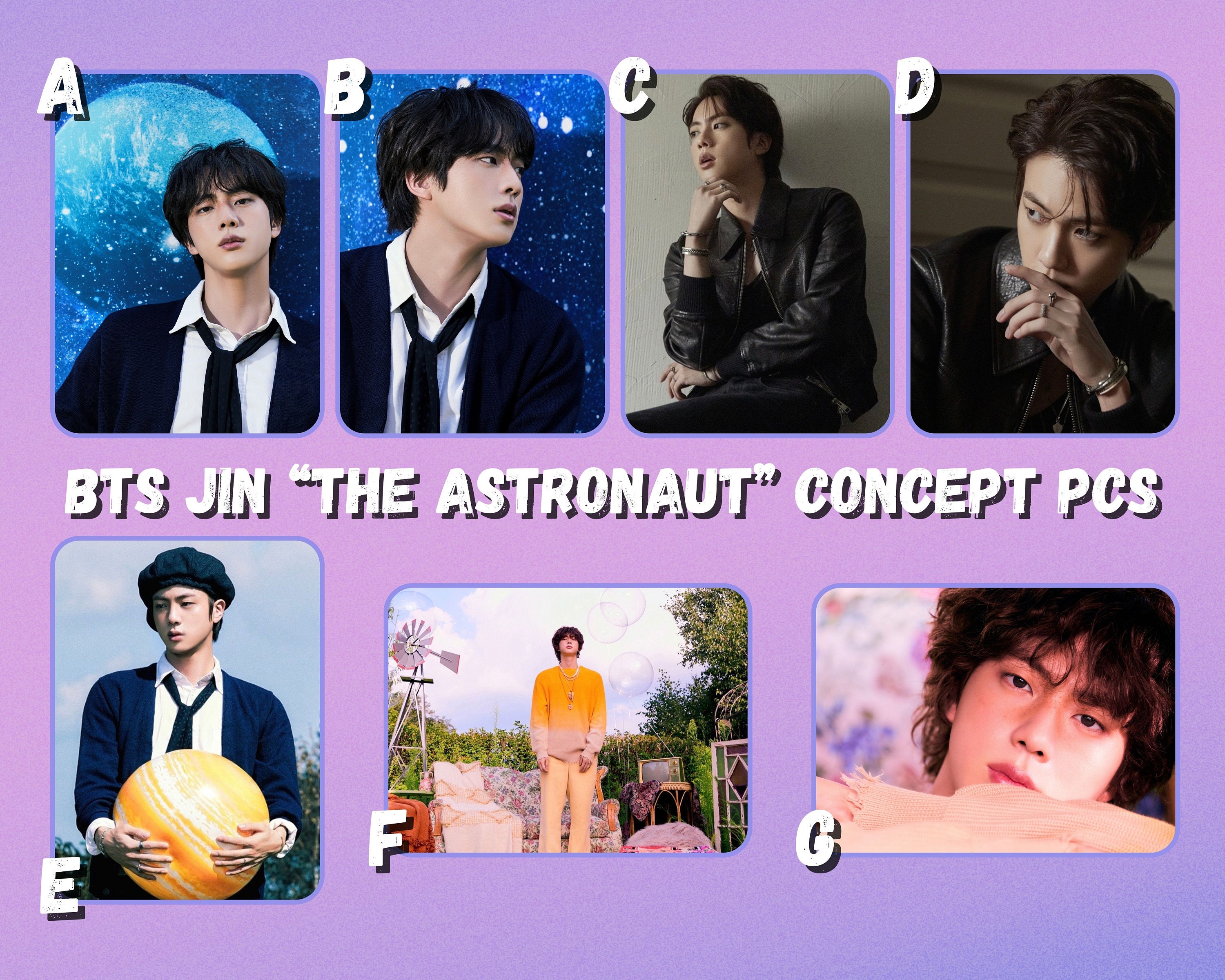 BTS Jin “the Astronaut” Concept Photocards - Etsy