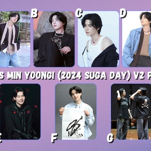 Cartões fotográficos BTS Yoongi / Suga (2024 SUGA DAY) V2