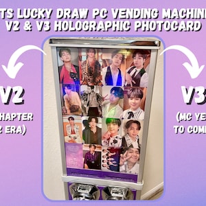 Máquina expendedora de PC con sorteo de BTS: tarjetas fotográficas holográficas V2 y V3 (una al azar)
