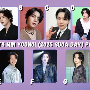 Cartões fotográficos BTS Yoongi / Suga (2025 SUGA DAY)