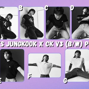 BTS Jungkook x CK V3 (B/W) Photocards