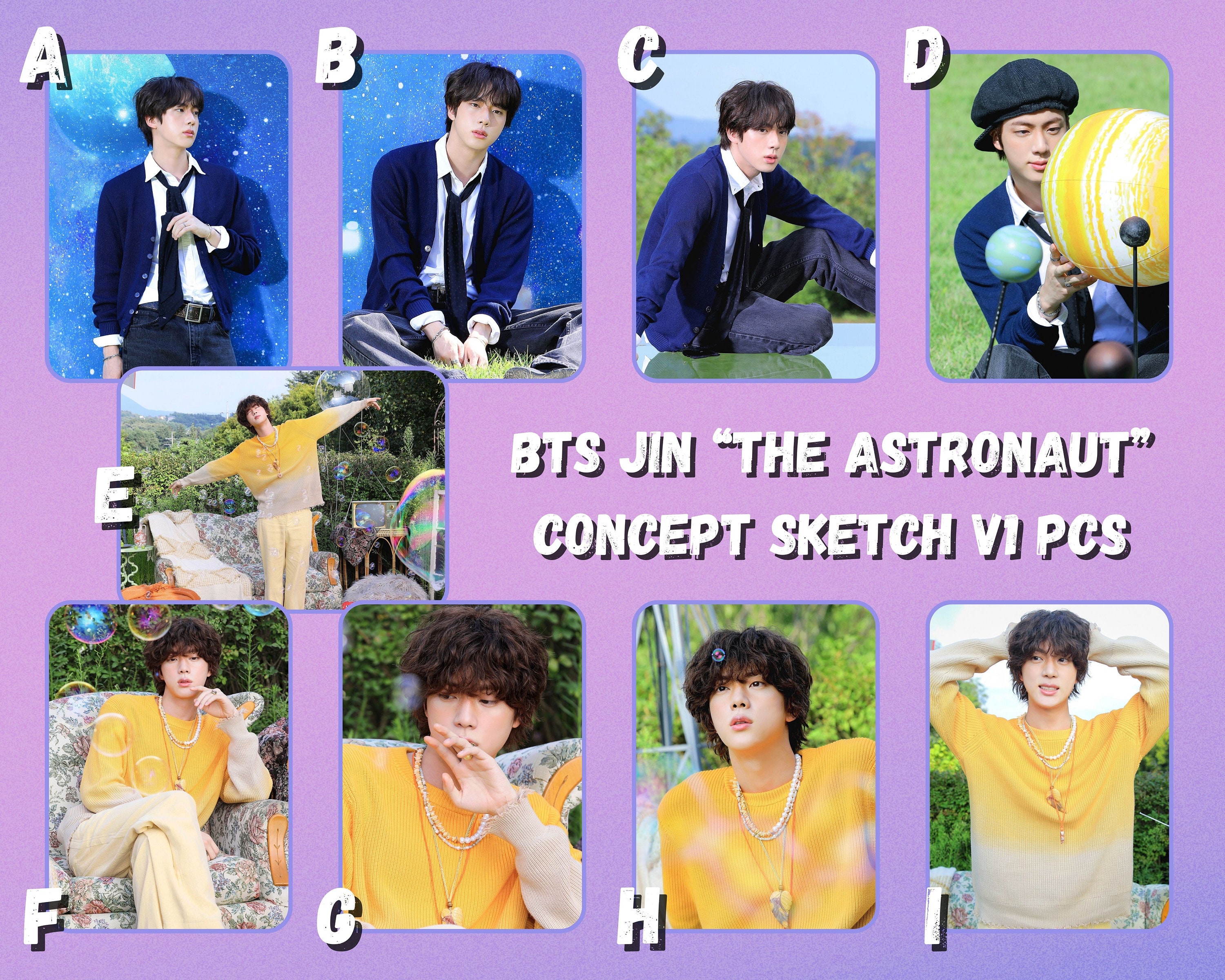 BTS Jin “the Astronaut” Concept Sketch V1 Photocards - Etsy