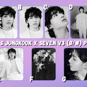 BTS Jungkook x Seven V3 (B/W) Photocards
