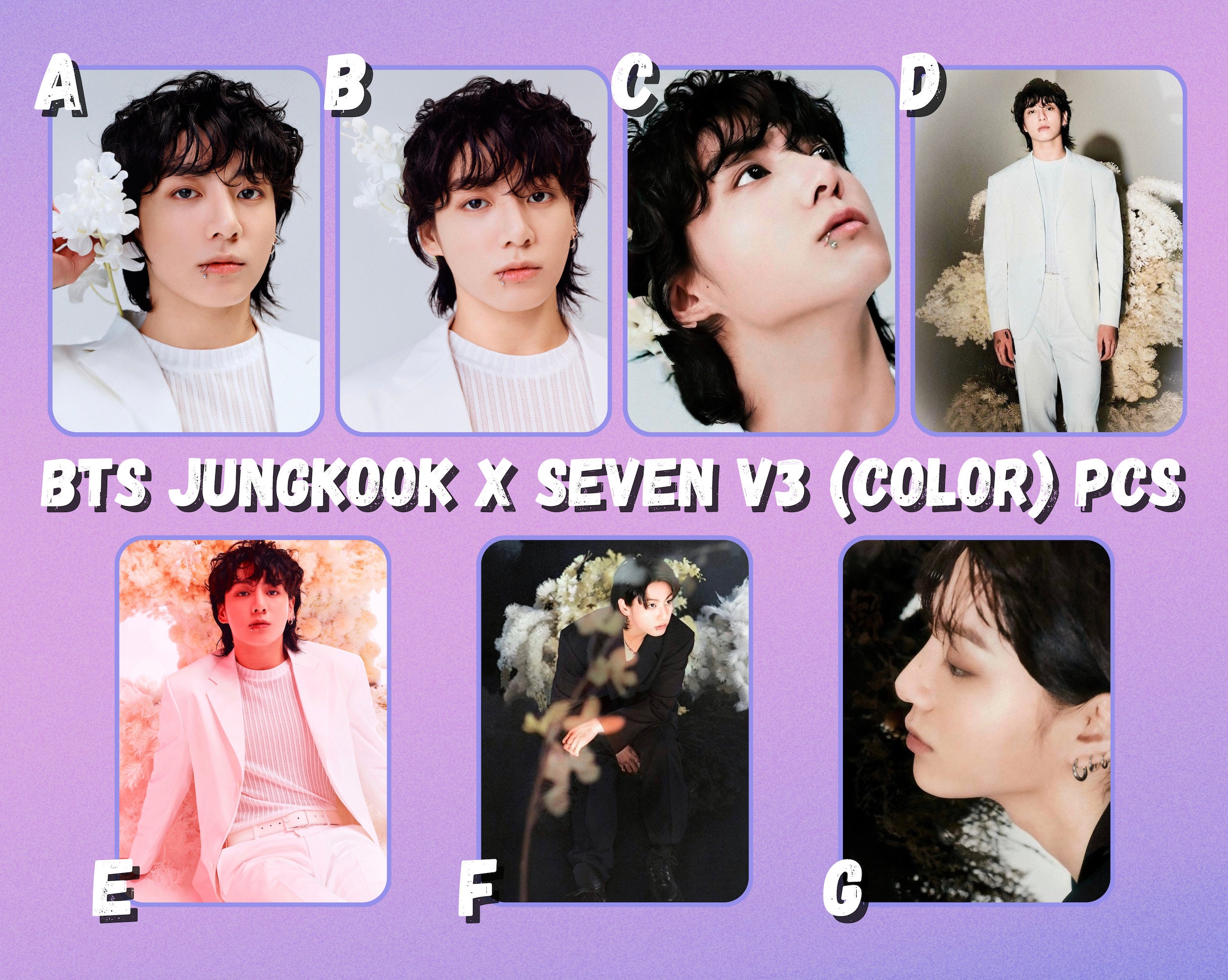 BTS Jungkook X Seven V3 (color) Photocards - Etsy