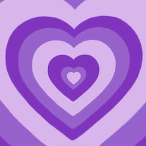 Op de afbeelding: Een paars hart met concentrische cirkels in lichtere en donkerdere tinten paars.