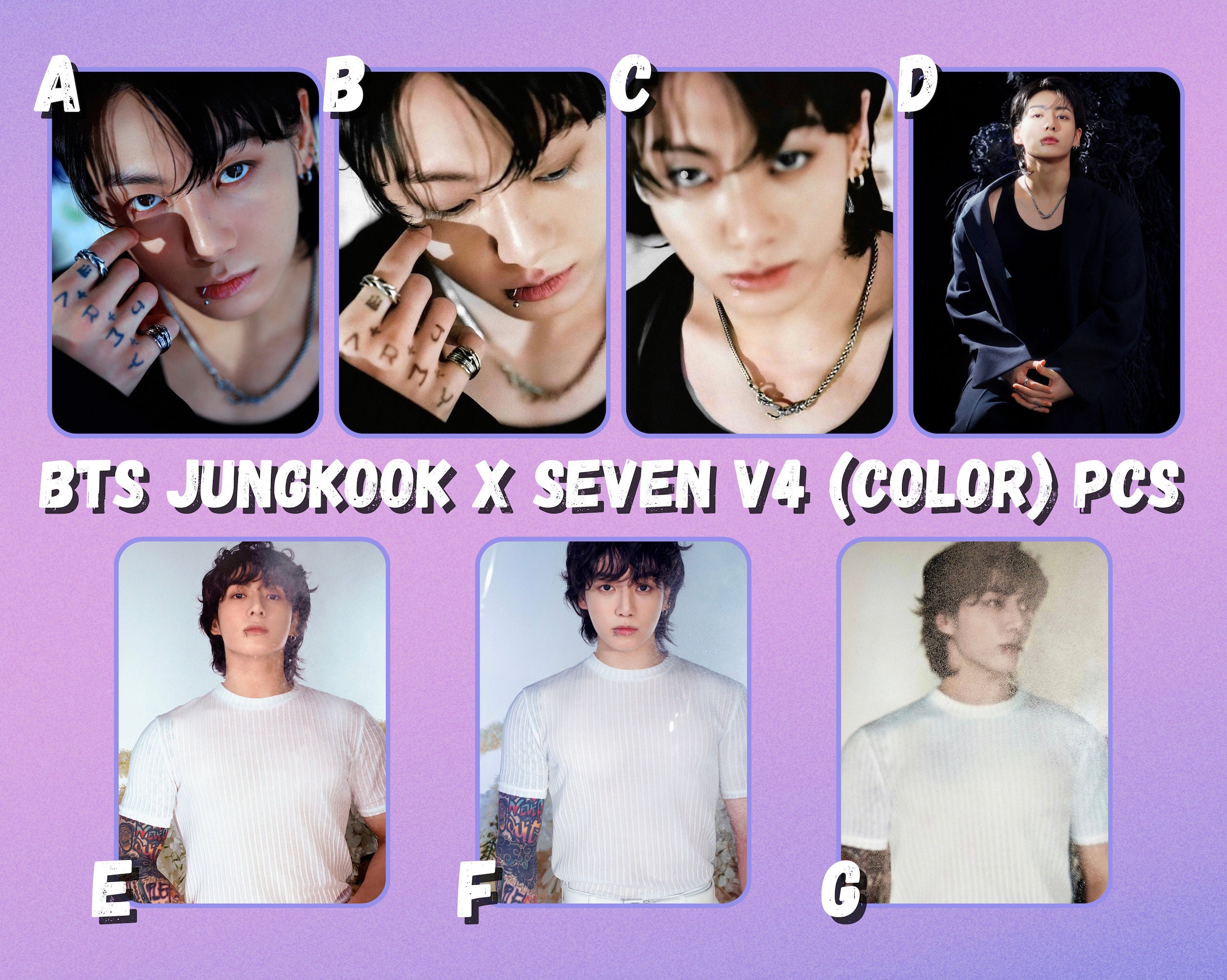 BTS Jungkook X Seven V4 (color) Photocards - Etsy