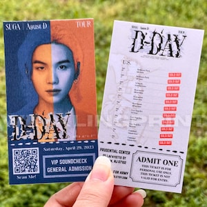 V2 - BTS Min Yoongi x SUGA | August D x D-DAY World Tour - Memorabilia Konzertticket & Armband Bundle