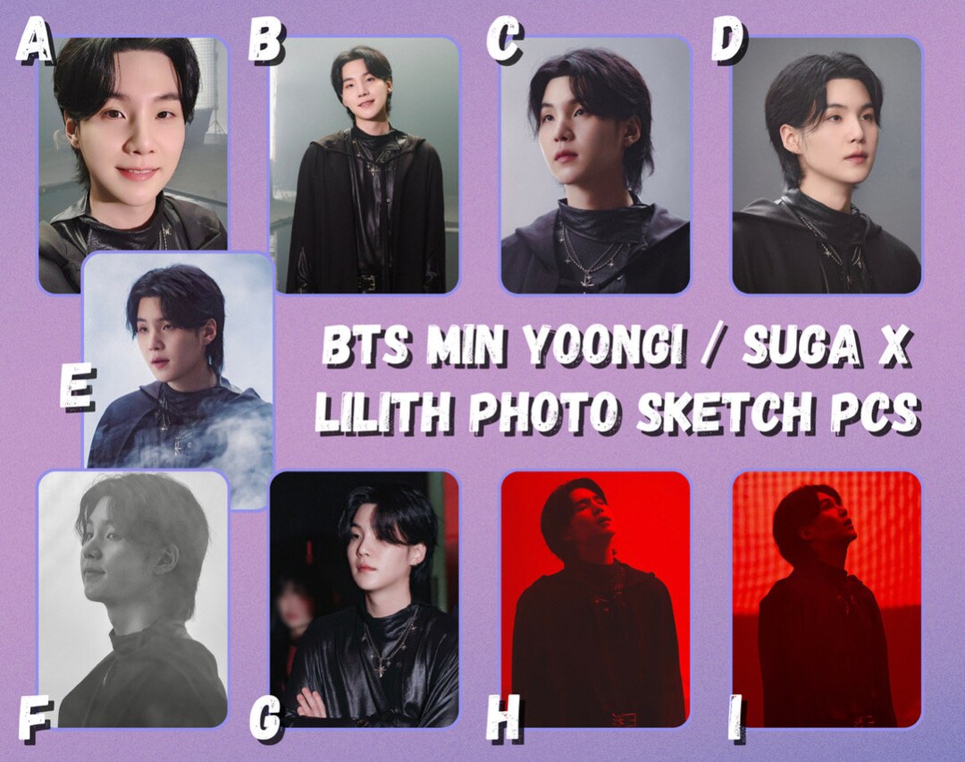 BTS Min Yoongi / SUGA X Lilith Photo Sketch Photocards - Etsy