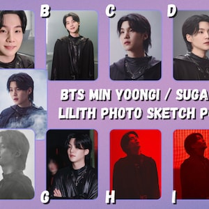 BTS Min Yoongi / SUGA x Lilith Photo Sketch Photocards