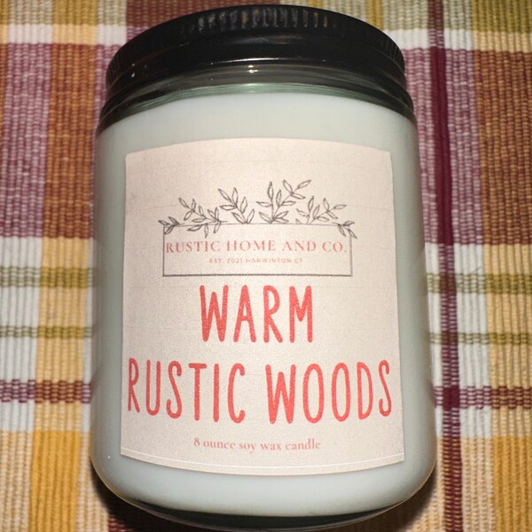 Warm Rustic Woods soy wax candles