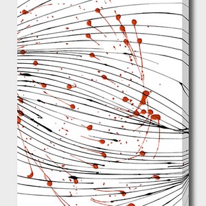 Abstract Art Print on Canvas Part 3 of Orange and Black | Etsy