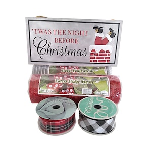 Night Before Christmas Kit, DIY Wreath, Porch Decor, Front Door Wreath, Wall Decor, Santa Wreath Kit, NO FRAME, Christmas Decor, Door Decor