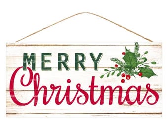 12.5"x6" Merry Christmas Sign , AP8163