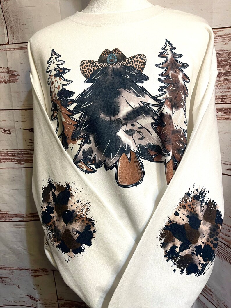 cow print crewneck