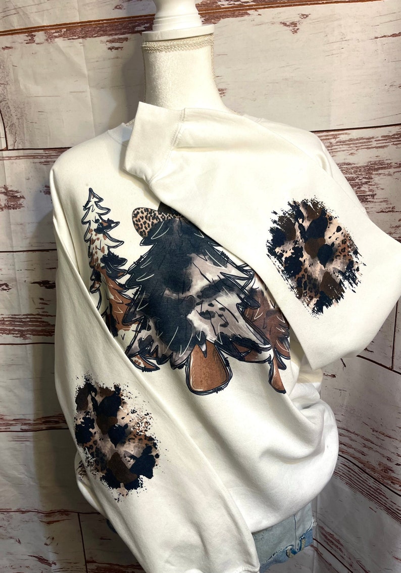 cow print crewneck