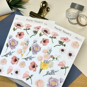 Autocolantes decorativos bujo pastel com flores cor de rosa