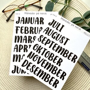 Maandstickers in Noorse Noorse bujo