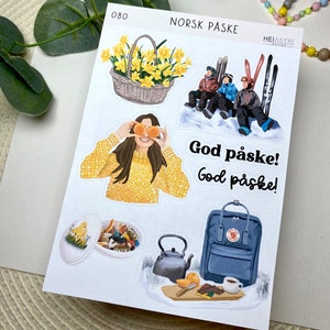 Adesivi norvegesi per la Pasqua invernale e la Scandinavia