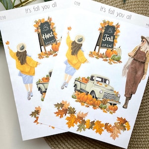 adesivos de outono planejador de outono vibrações hygge abóbora halloween aconchegante bujo