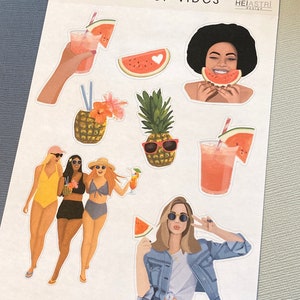 Pegatinas de vibraciones de verano sandía aloha