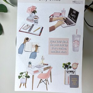 Pegatinas de oficina de color rosa para niña, decoración de papelería