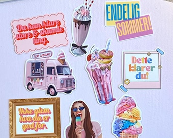Vinyl ijs milkshake stickers retro klistremerke planner bujo journaling