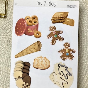 Norsk luglio Adesivi per biscotti natalizi norvegesi klistremerke journaling Scandinavia julekaker