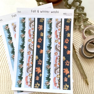 fall washi stickers autumn nature winter planner