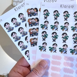 GROSSE KLARA Pflanzendame häkeln Stricken Häkeln Sticker Hausarbeit Symbol Planer Alltag